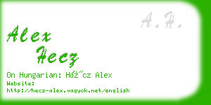 alex hecz business card